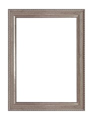 Silver frame for paintings, mirrors or photo isolated on white background