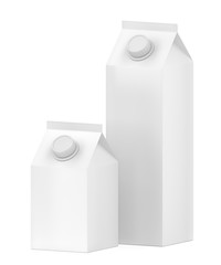 White blank containers for milk