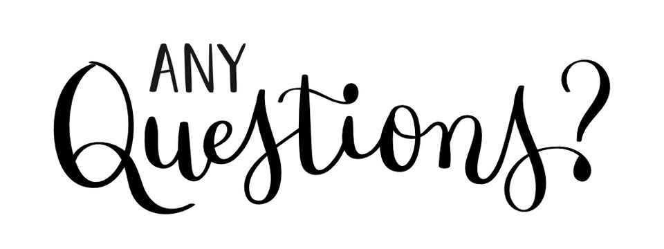 ANY QUESTIONS? brush calligraphy banner