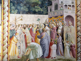 Marriage of the Virgin, fresco by Taddeo Gaddi, Bandini Baroncelli Chapel in the Basilica di Santa...