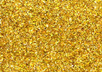 Abstract Golden Polygonal Textured Background - Triangular Mesh Pattern in Golden Tones, Detailed Vector Illustration