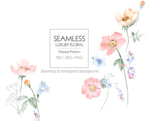 Elegant watercolor hand painted flower