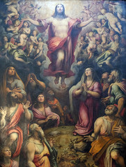 Ascension of Jesus Christ, 16th Century Painting by Giovanni Stradano, Basilica of Santa Croce (Basilica of the Holy Cross) in Florence, Italy