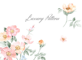 Elegant watercolor hand painted flower