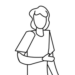 Obraz premium man portrait line