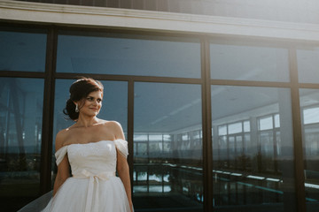 bride in white dress