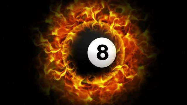 Number 8 Pool Ball Animation, Rendering, Loop, 4k