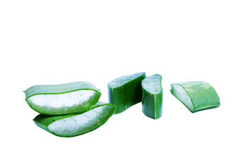 Aloe Vera cut into pieces There are many benefits to the body, clipping, path.