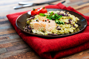 Fillet of Salmon Mashed Broccoli