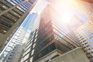 Fototapeta na wymiar Modern office buildings in city