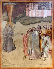 Naklejka premium St. Gregory finding by the people for election as pontiff, fresco by Dalmasio Iacopo of Scannabecchi, Santa Maria Novella Principal Dominican church in Florence, Italy