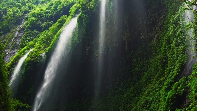 Madakaripura Waterfall, Bromo, Indonesia, Panning Left, Panning.