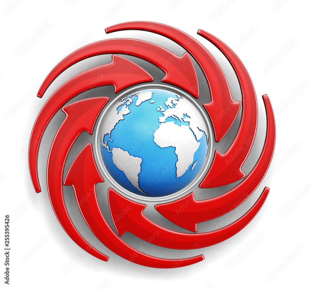 Poster globe and circular graph. image with clipping path