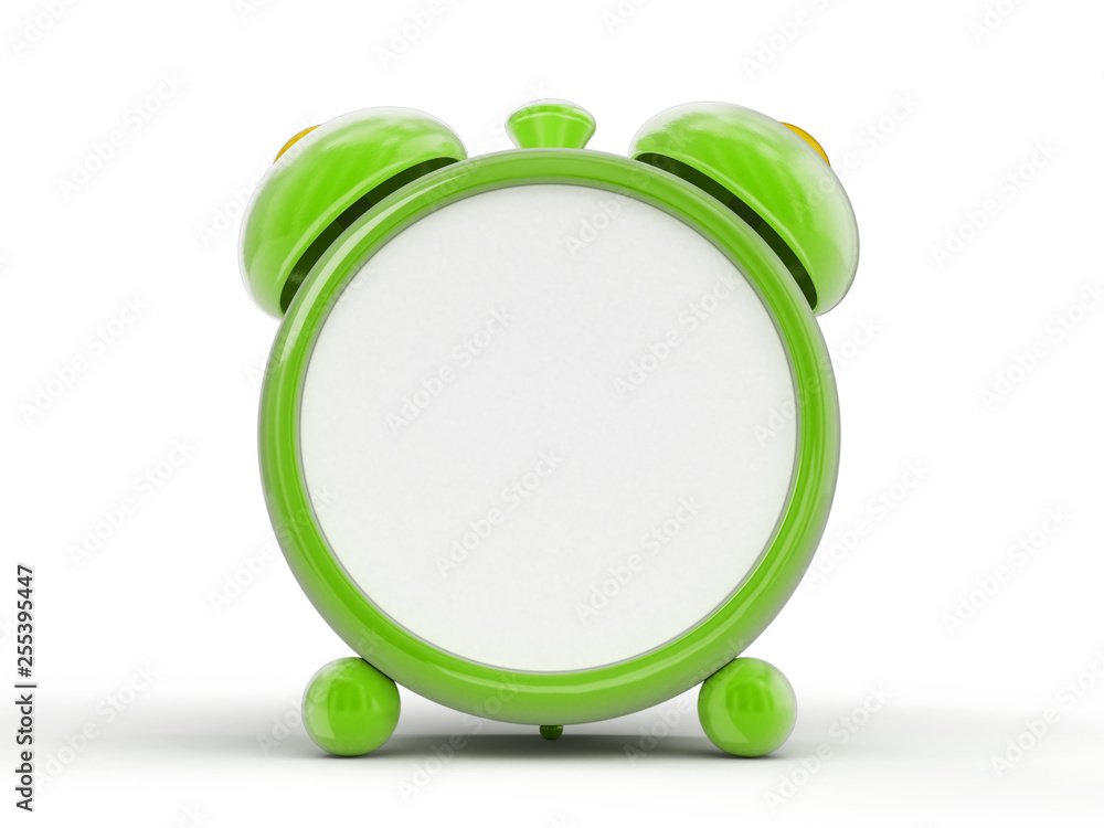 Poster green alarm clock. image with clipping path