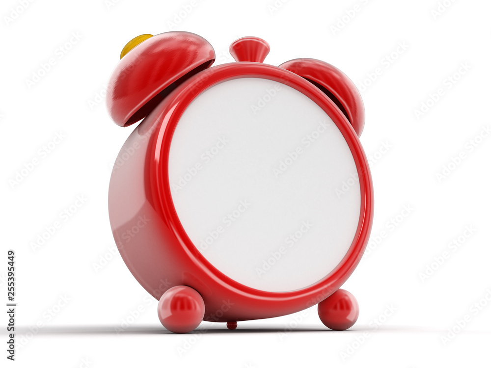 Poster red alarm clock. image with clipping path
