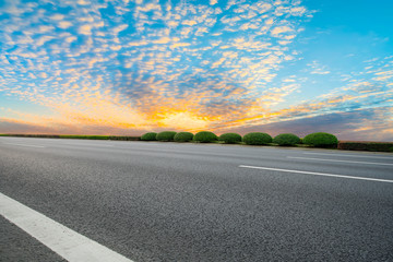 Road surface and sky cloud landscape..