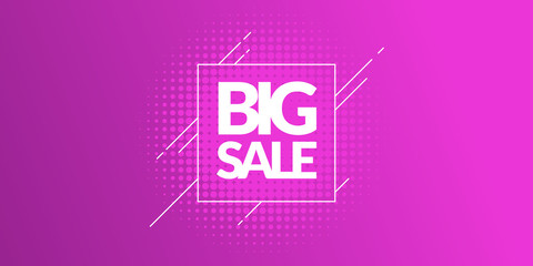 Bright poster big sale. Banner for store promotions advertising