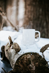 Pouring Hot Tea On A Cold Winter's Day