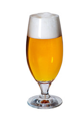Glass of beer isolated on the white background
