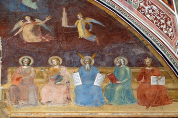 St. Matthew, St. Luke, Moses, Isaiah and King Solomon, detail of the Triumph of St. Thomas Aquinas,...