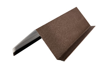 The fittings used at a house roof. Metal tile. Isolated on white background.