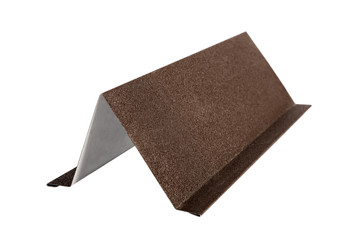 The fittings used at a house roof. Metal tile. Isolated on white background.