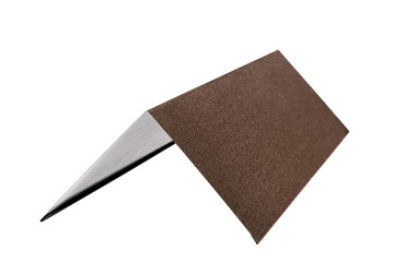 The fittings used at a house roof. Metal tile. Isolated on white background.