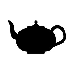 Vintage porcelain teapot icon isolated on white background. Chinese kettle. Tea party concept. Time for breakfast. Vector flat design