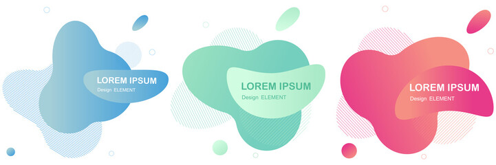 Abstract geometric modern elements. Gradient liquid shapes for banner. Vector flat design