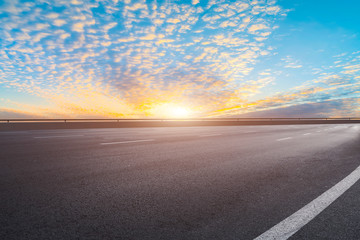 Road surface and sky cloud landscape..