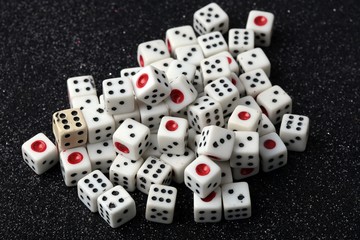 game dice on a black background -