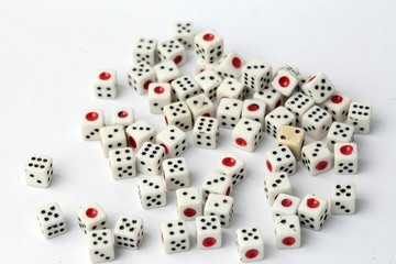game dice on white ground 