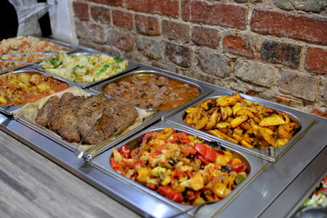 grilled meat and vegetables