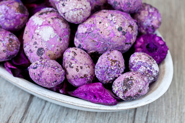 Bowl With Purple Easter Eggs