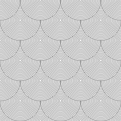 Seamless pattern. Fish scale motif.  Circle lines texture.