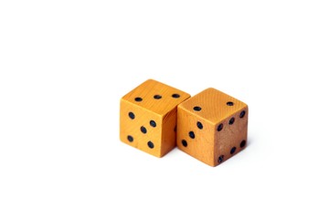 game dice on white ground 