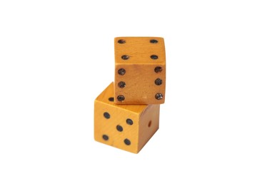 game dice on white ground 