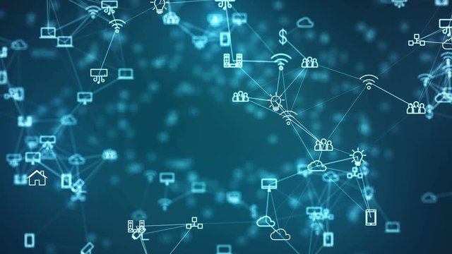 Global network concept. IoT(Internet of Things). ICT(Information Communication Network). Network of physical devices with network connectivity.
