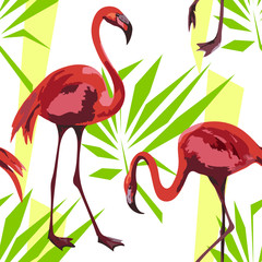 Vector flamingo pattern. Ethnic seamless pattern ornament. Vector pattern. 