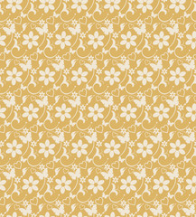 seamless pattern with flowers and leaves