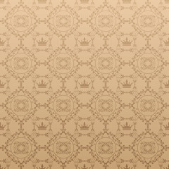 Brown background texture, pattern in vintage style, vector graphics