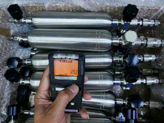 Personal H2S Gas Detector,Check gas leak. Safety concept of safety and security system on offshore...