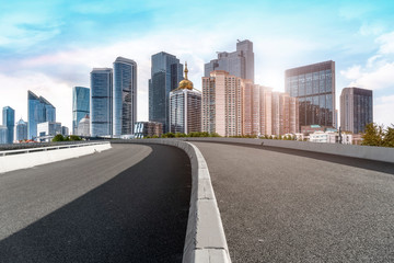 Fototapeta premium Urban Road, Highway and Construction Skyline..