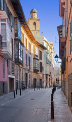 Fototapeta na wymiar Palma de Mallorca - The street in morning light.