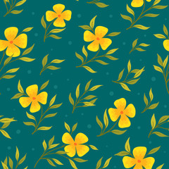 Seamless floral pattern with yellow meadow flower