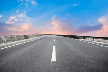 Road surface and sky cloud landscape..