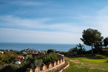 Benalmadena, Andalusia, Spain - March 4th, 2019: part of Castillo de Colomares. It's a kind of a...