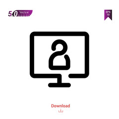 Outline computer  icon isolated on white background. Best modern. Graphic design, mobile application, beauty icons 2019 year, user interface. Editable stroke. EPS10 format vector illustration