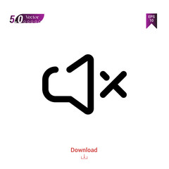 Outline speaker  icon isolated on white background. Best modern. Graphic design, mobile application, beauty icons 2019 year, user interface. Editable stroke. EPS10 format vector illustration