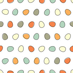 Painted ester eggs background. Vector seamless pattern.